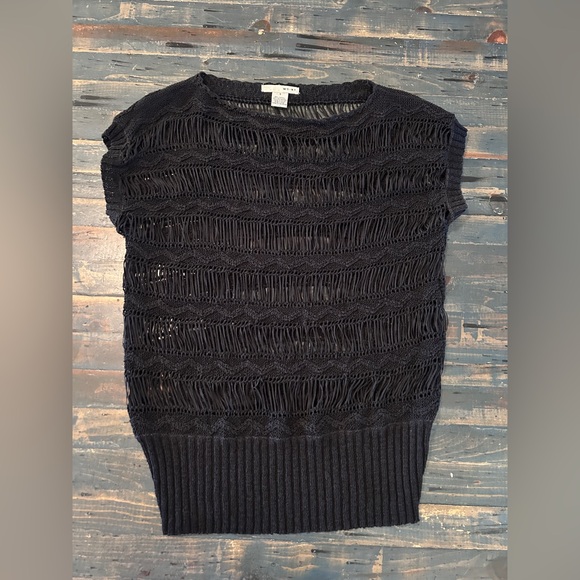 Small WDNY Black Knitted Stretchy Blouse Indie Boho Western Whimsigoth Night Out - Picture 5 of 8